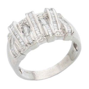 Diamonds .30 CTW Zigzag Wide Band in 14k White Gold Size 9.5